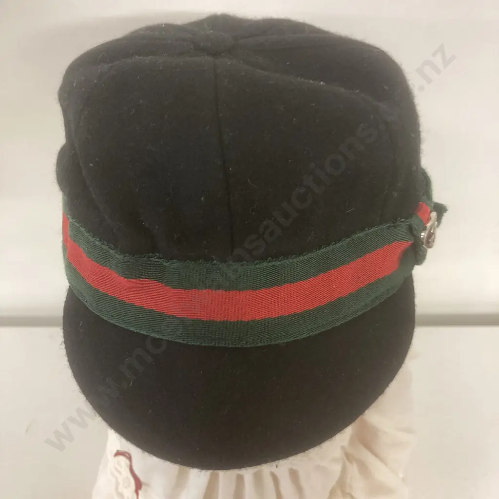 GUCCI Toddler Girls Winter Cap - Black Wool Cashmere Small Red Green Web GG Image 1++