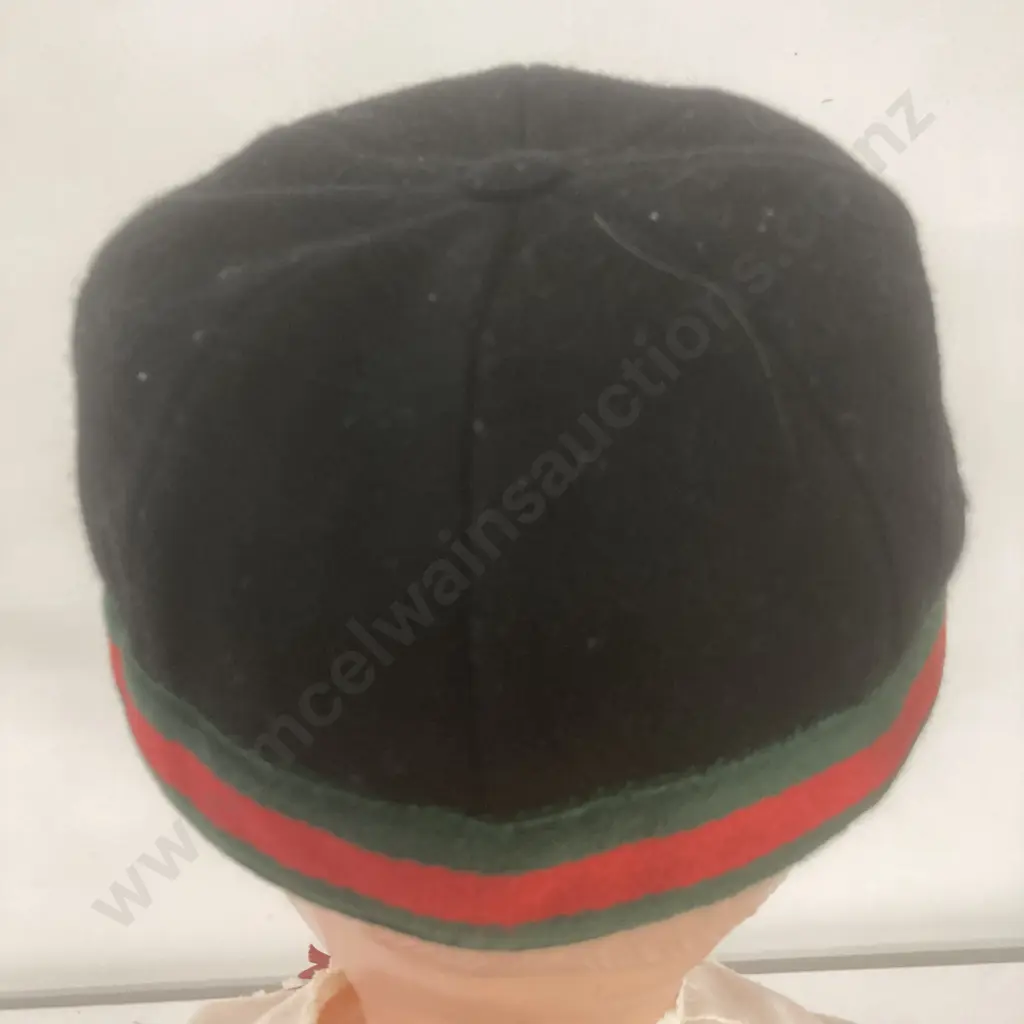 GUCCI Toddler Girls Winter Cap - Black Wool Cashmere Small Red Green Web GG Image 1++