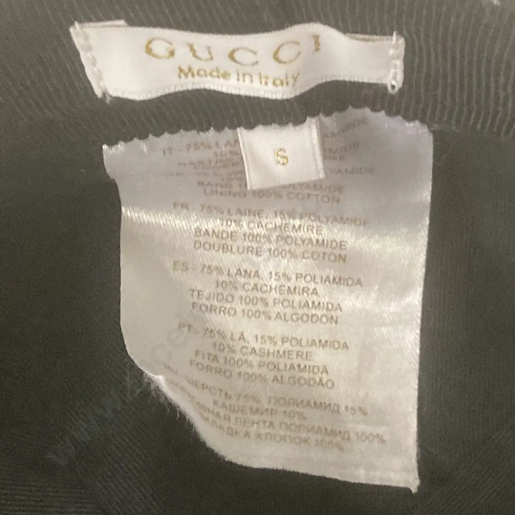 GUCCI Toddler Girls Winter Cap - Black Wool Cashmere Small Red Green Web GG Image 1++