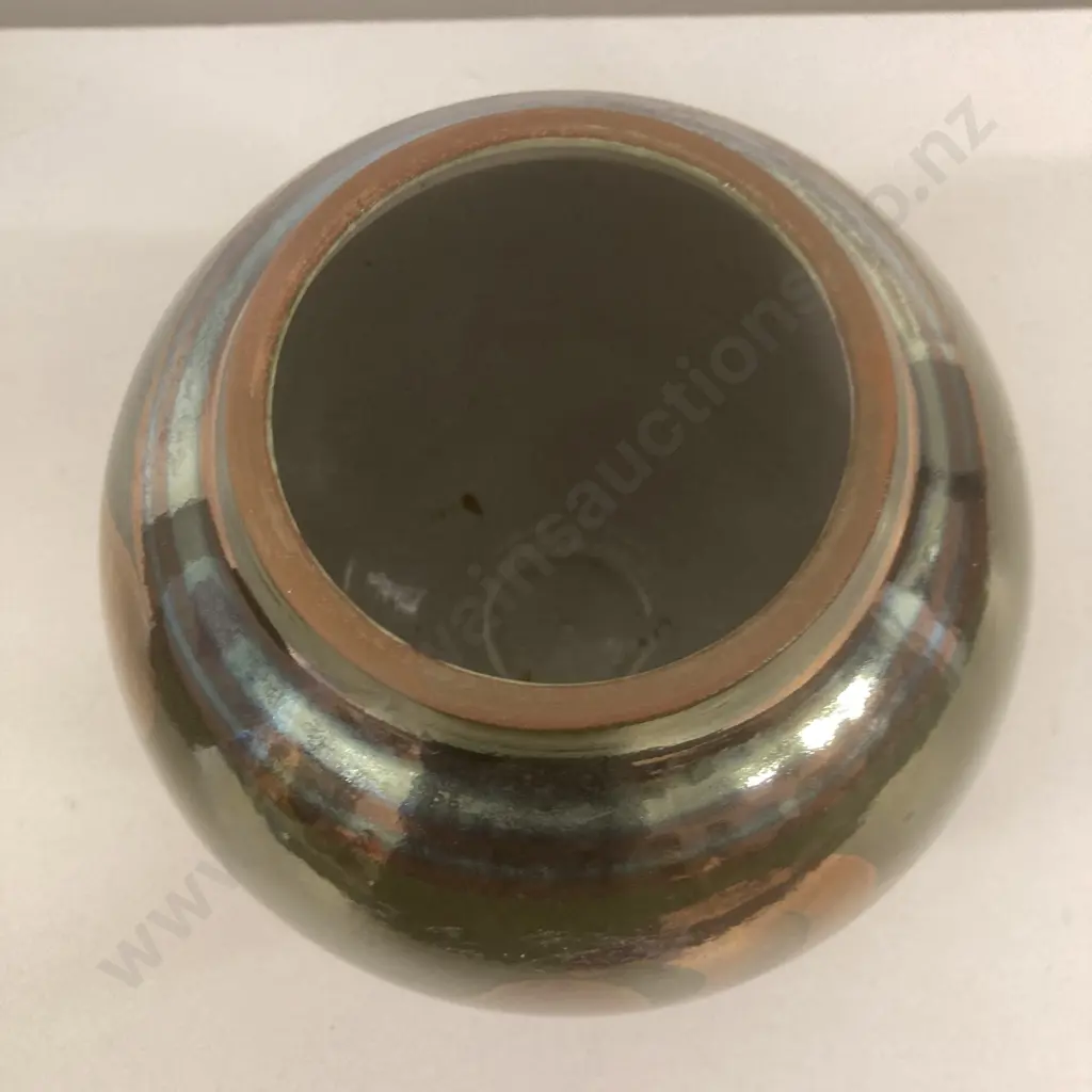 John Green Signed Pottery Vase, South Island NZ, H16cm Image 1++