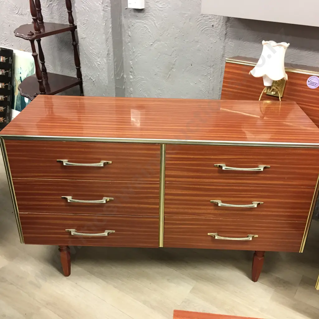 4 Piece Retro Bedroom Suite Including 2.4m Headboard With Lights Image 1++