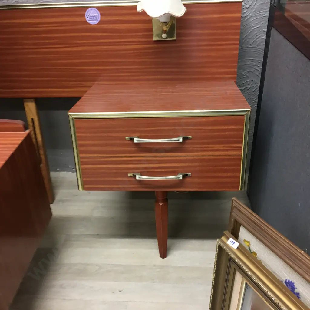 4 Piece Retro Bedroom Suite Including 2.4m Headboard With Lights Image 1++