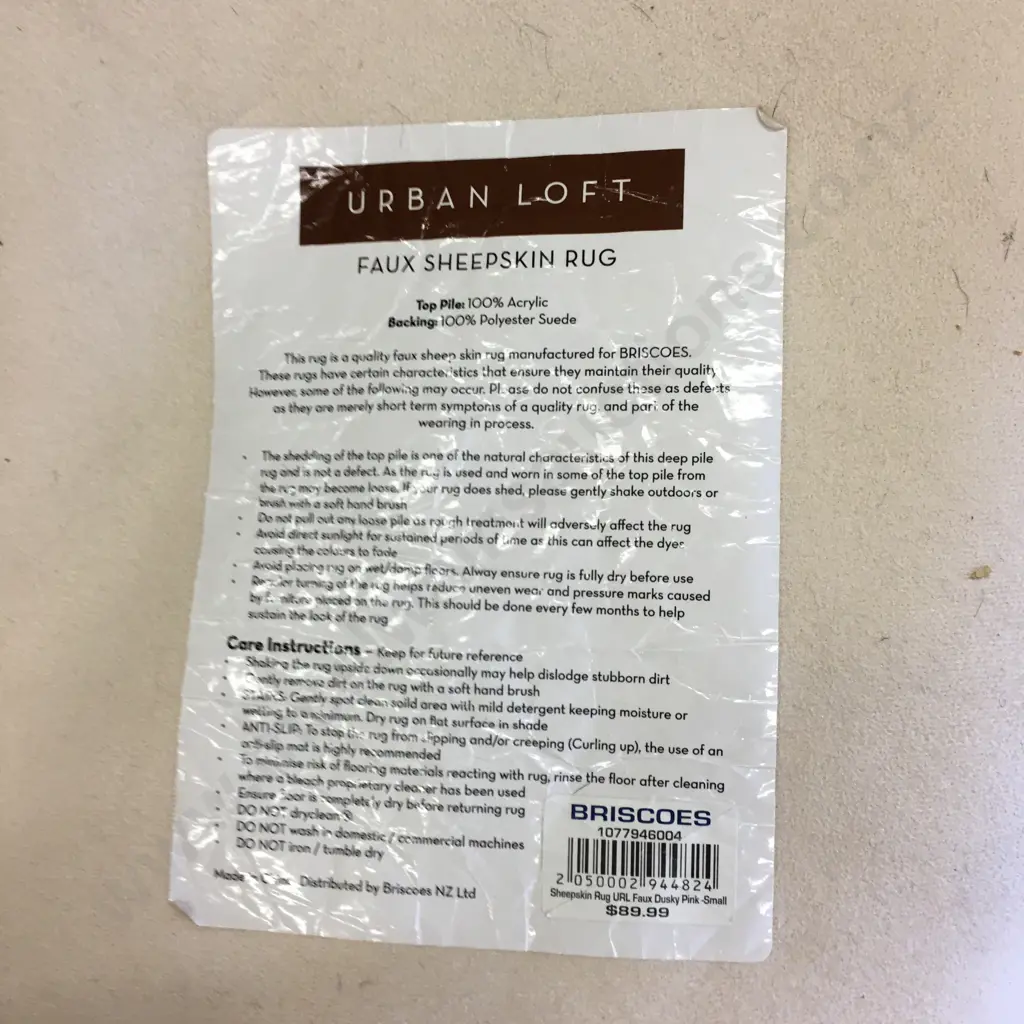 Urban Loft Dusty Pink Faux Sheepskin Rug Image 1++