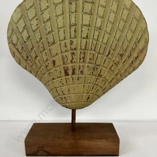Decorative Shell Ornament On Wood Plinth, H36cm
