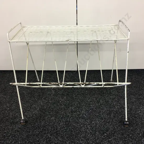 Retro White Magazine Rack