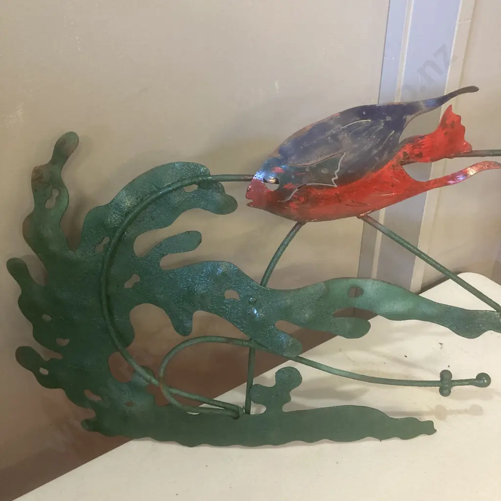 Large Steel Fish Wall Art, 75 x 108cm Image 1++