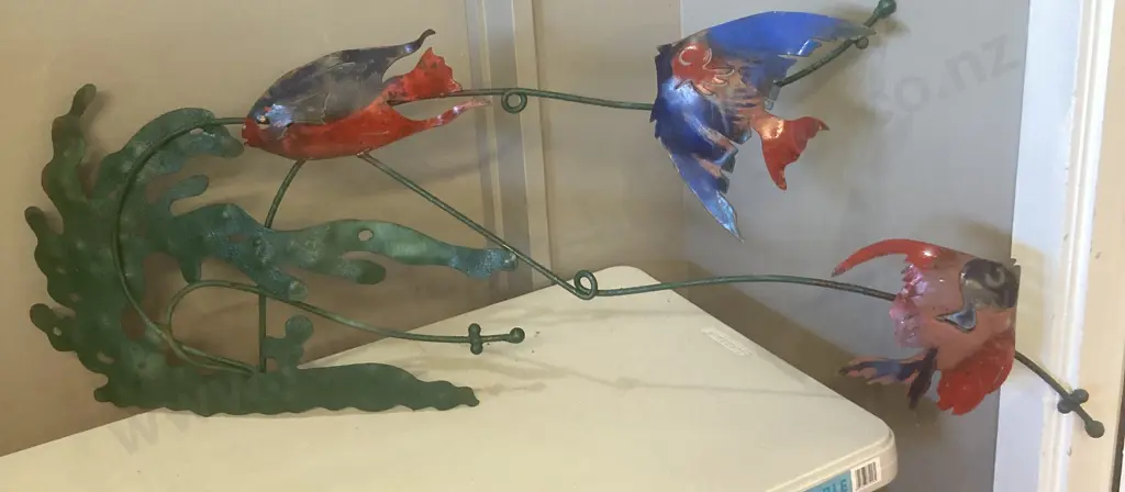 Large Steel Fish Wall Art, 75 x 108cm Image 1++