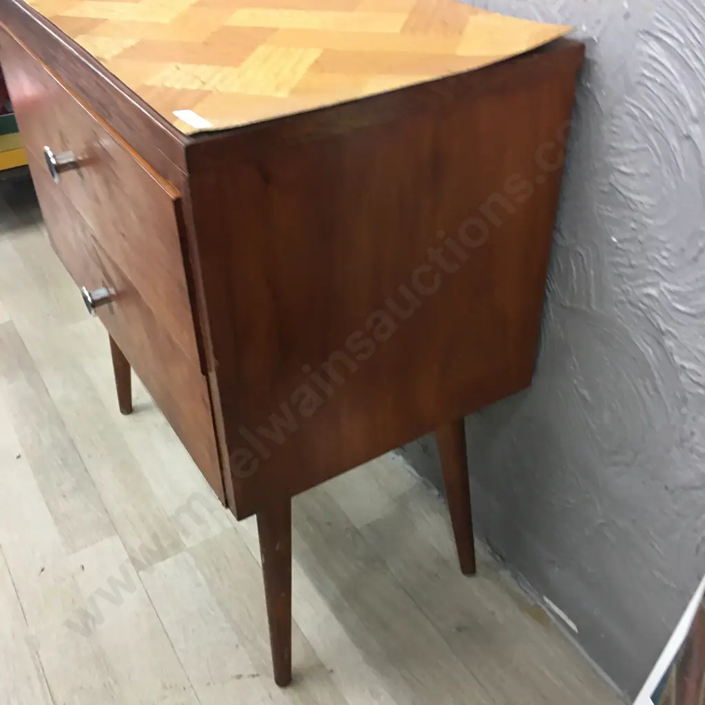 Mid Century 2 Drawer Unit On Tapered Legs Image 1++