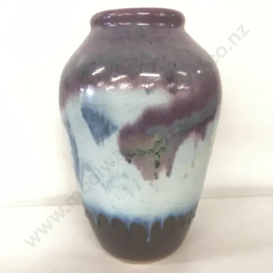 Juanita Edelmann Signed Pottery Vase, Seaward Pottery, 1995, South Island NZ, H32cm
