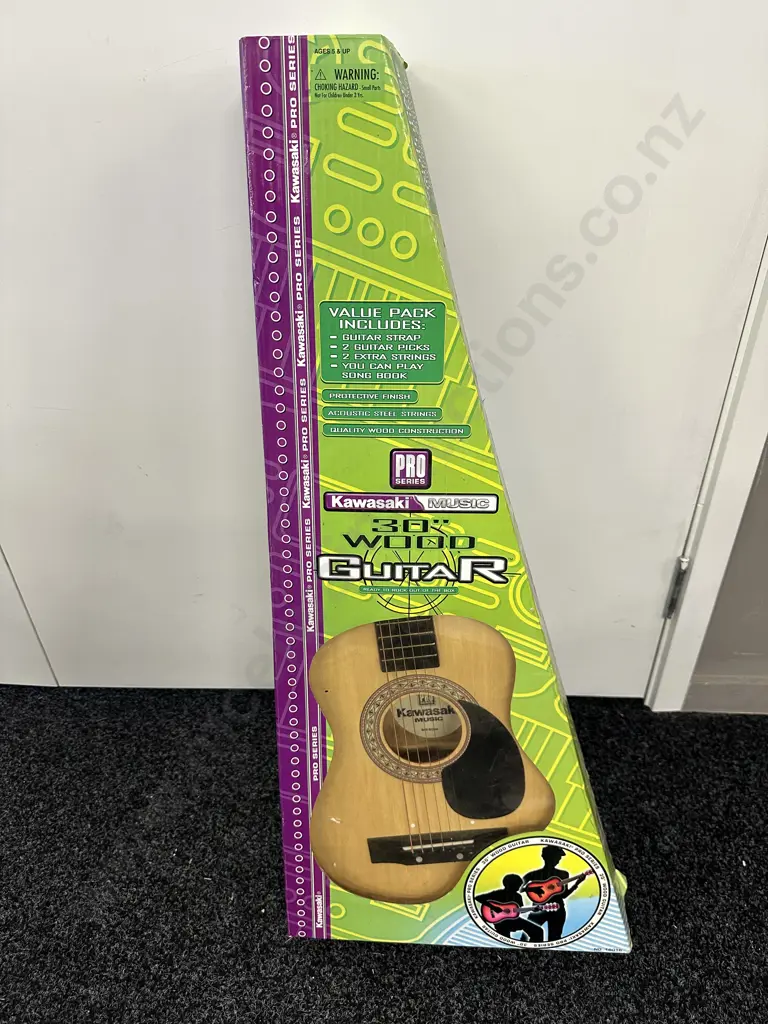 New Kawasaki Music 30" Wood Guitar In Box Image 1++