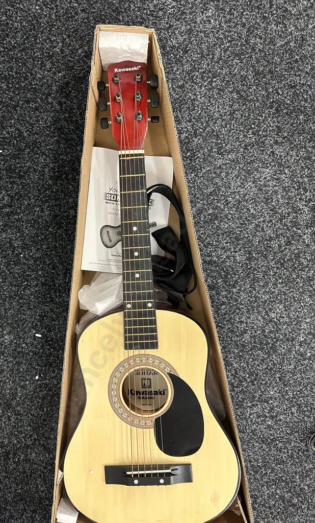 New Kawasaki Music 30" Wood Guitar In Box Image 1++