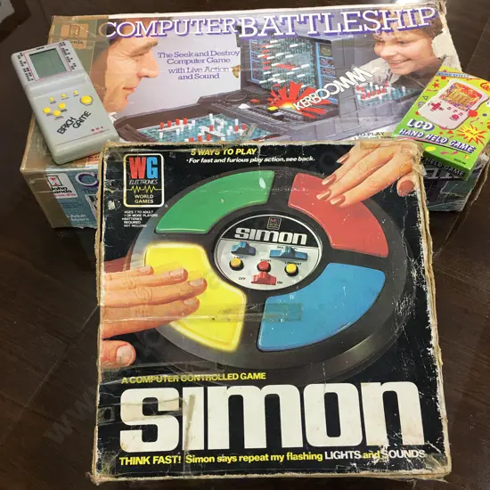 Vintage Games Including Simon, Computer Battleship Etc