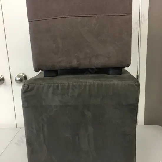 Grey Ottoman, 41 x 41cm & Brown Ottoman, 32 x 35cm