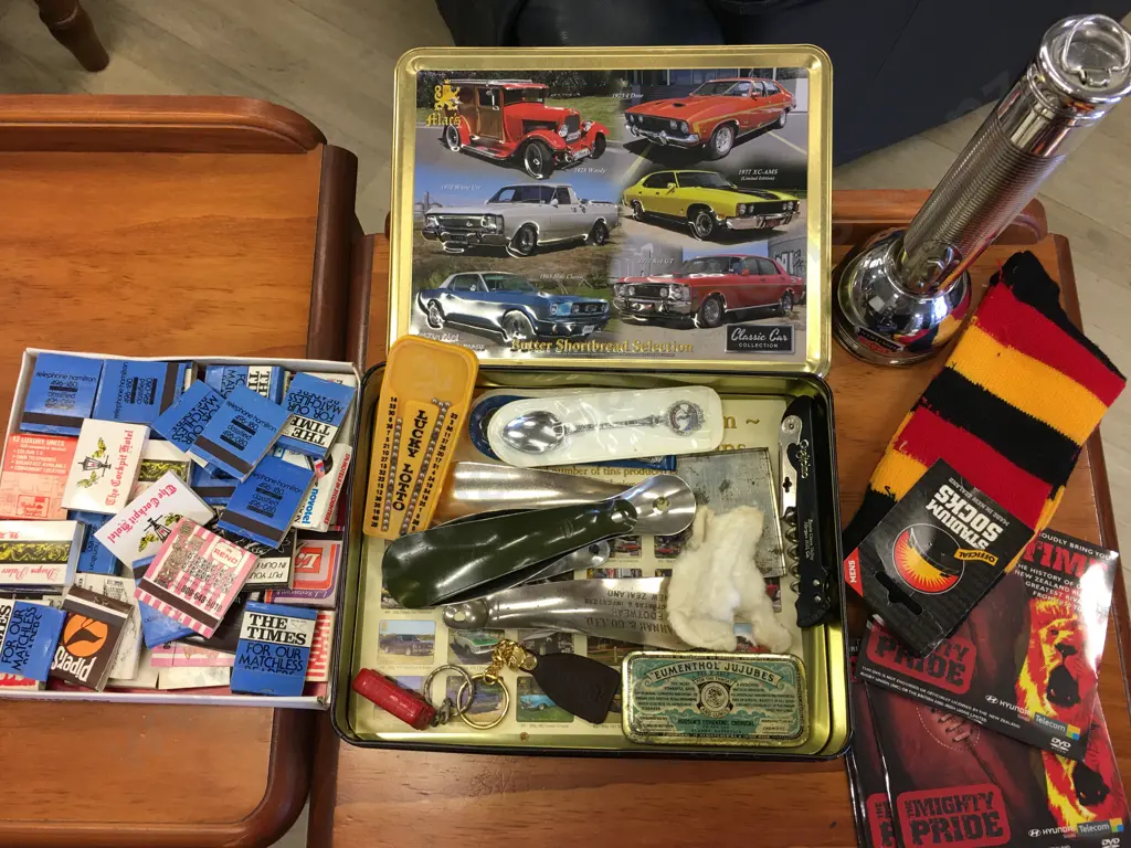 Vintage Items In Tin, Torch, Matchbooks Etc Image 1++