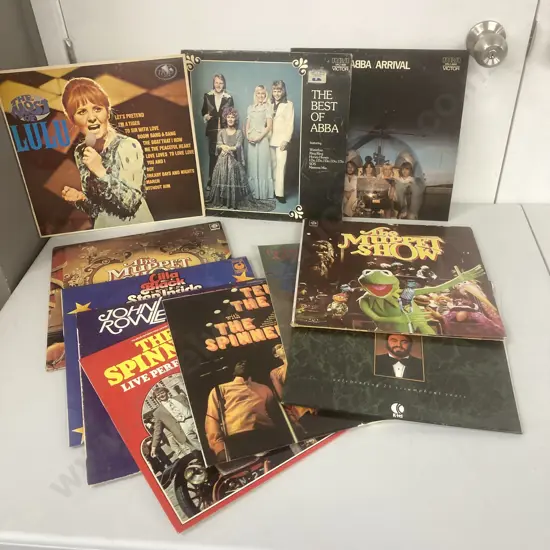 Vinyl LPs x 11 NZ Pressings of The Best Of ABBA & Arrival, The Most Of Lulu, The Muppets & Muppet Show 2 Etc