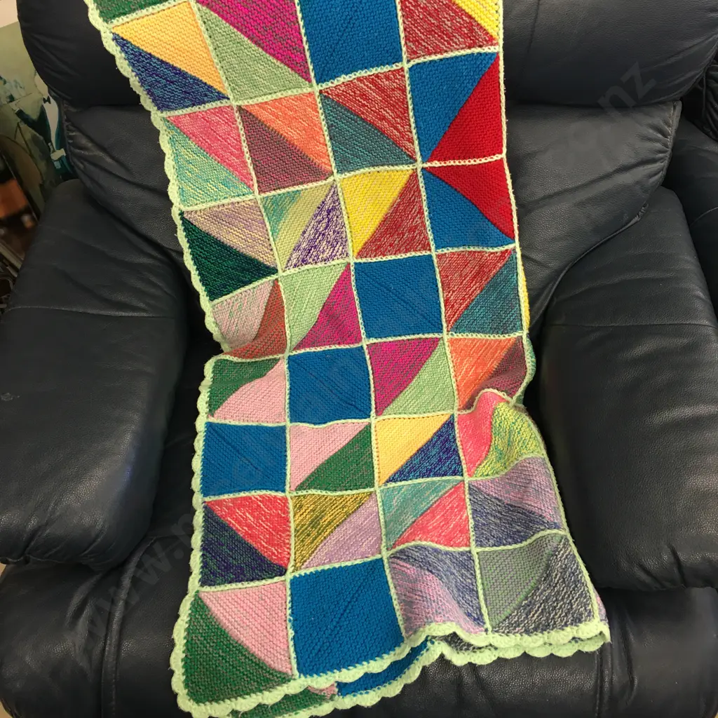 Vintage Pair Of Knitted Blankets  Image 1++