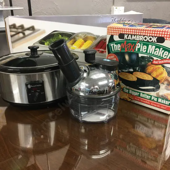 Russel Hobbs Crockpot, Piemaker, Buffet Food Warmer Etc