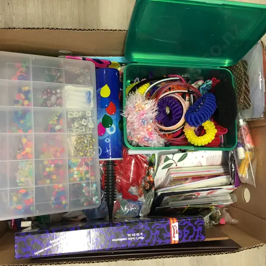 Selection of Stationery Items, Beads, Hair Sundries Etc