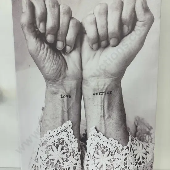 Picture On Canvas "Love" "Warrior" On Hands, 65 x 45cm
