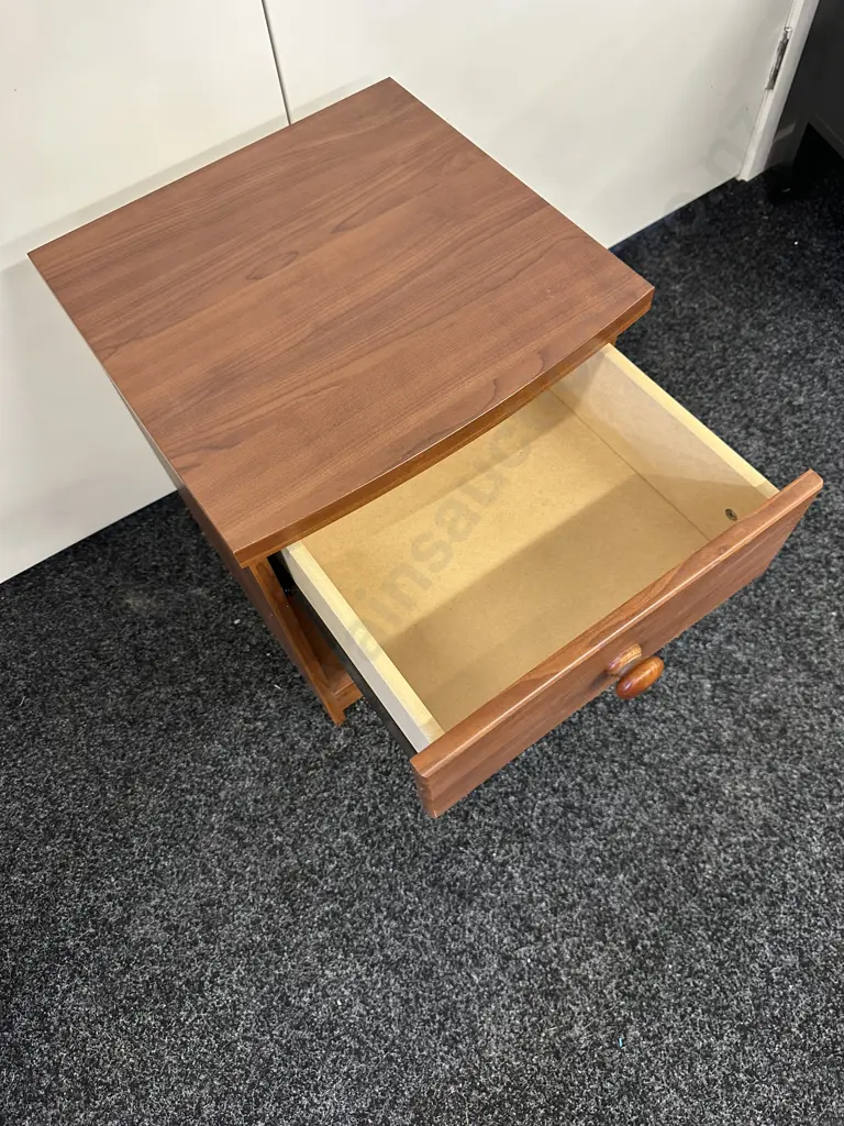 Wood Effect Single Drawer Bedside Cabinet, H51 W39.5 D39.5cm Image 1++