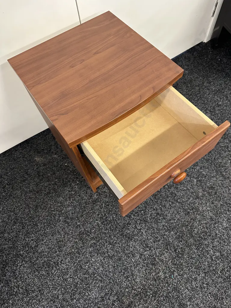 Wood Effect Single Drawer Bedside Cabinet, H51 W39.5 D39.5cm Image 1++