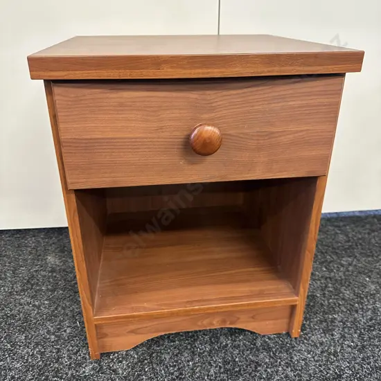 Wood Effect Single Drawer Bedside Cabinet, H51 W39.5 D39.5cm