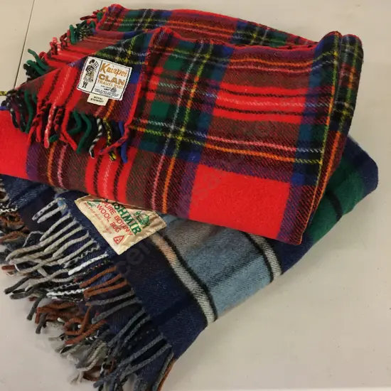 Travels rugs x2 Kaipoi Clan & Kashmir Pure Botany Wool Rug
