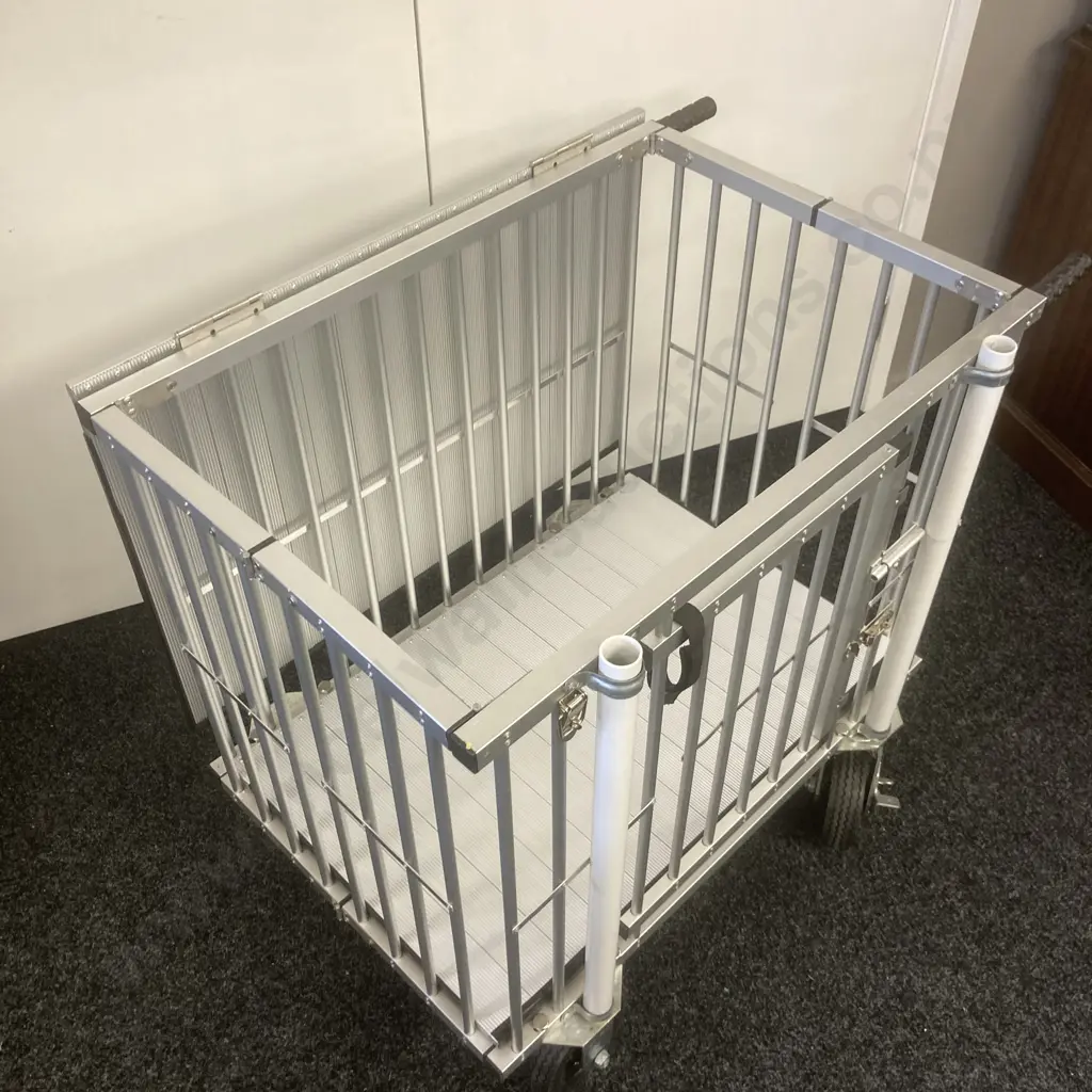 Large Mobile Folding Dog Cage With Work Table (Cage H62 W78 D54cm) Mat, Feeder Etc Image 1++