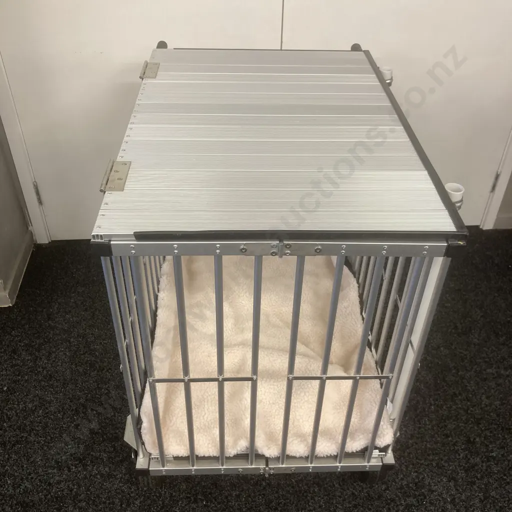 Large Mobile Folding Dog Cage With Work Table (Cage H62 W78 D54cm) Mat, Feeder Etc Image 1++