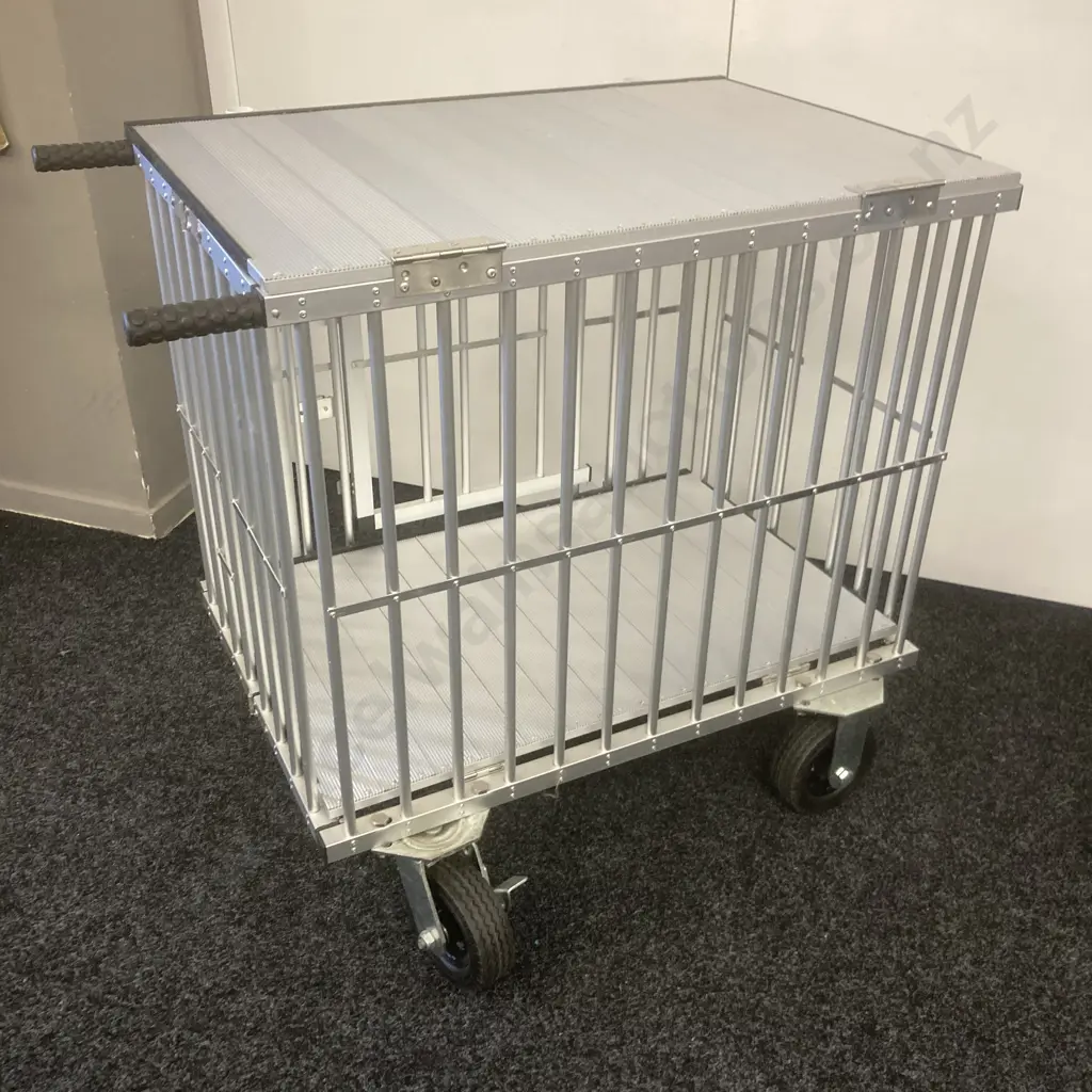 Large Mobile Folding Dog Cage With Work Table (Cage H62 W78 D54cm) Mat, Feeder Etc Image 1++