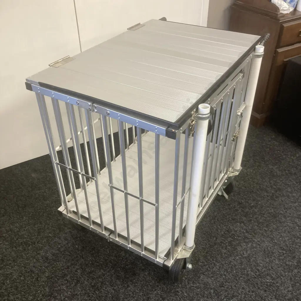 Large Mobile Folding Dog Cage With Work Table (Cage H62 W78 D54cm) Mat, Feeder Etc Image 1++