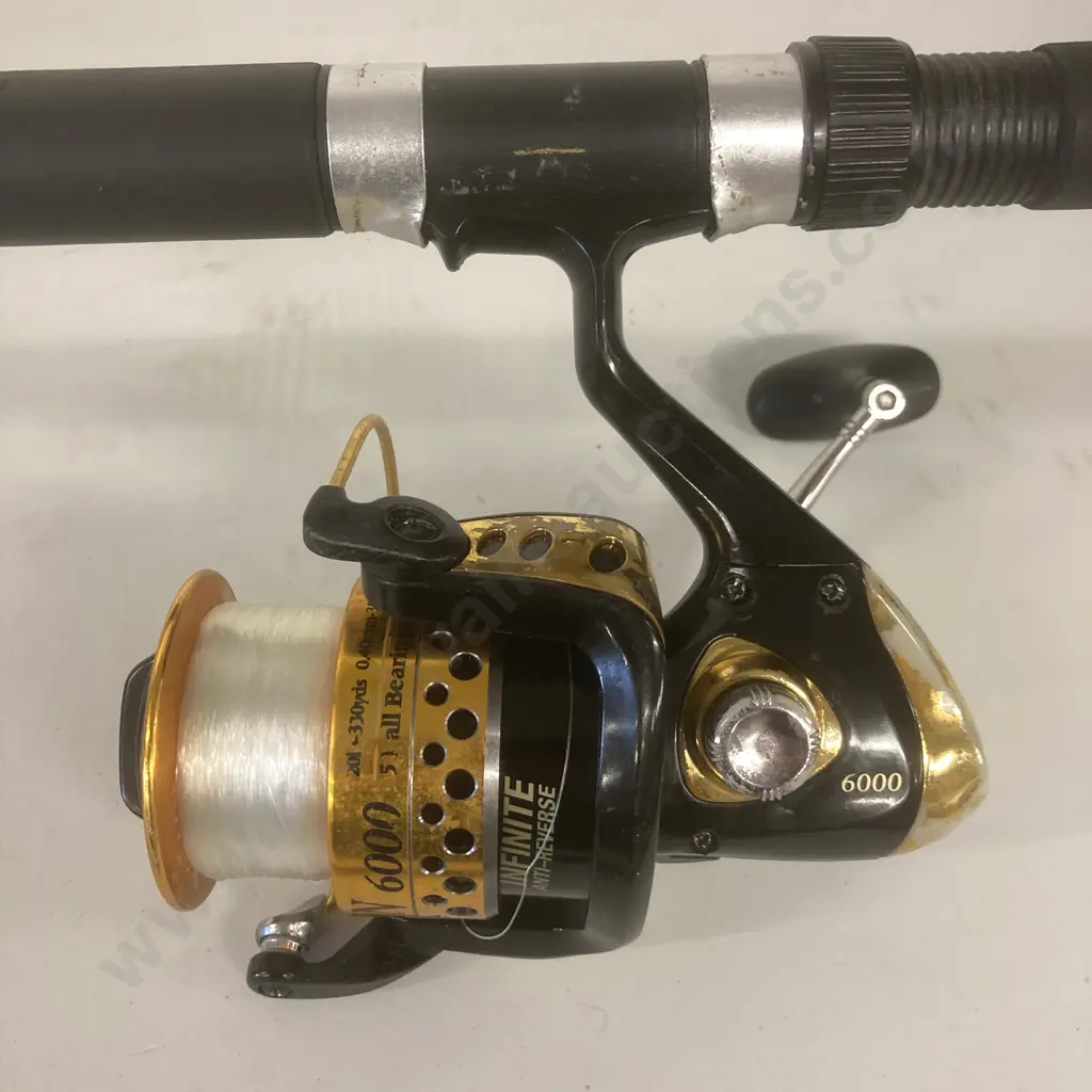 Zebco Challenger 1202S 12' 2Pce Rod 100-150GR Surf(Topaz) With a Jarvis Walker Soveriegn Series 6000 Reel Image 1++