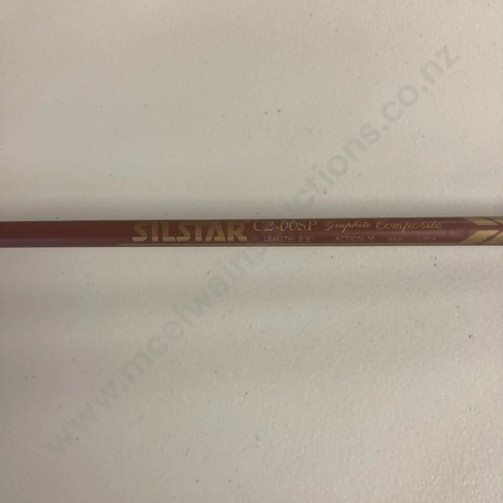 Vintage Red & Black SILSTAR C2-66SP Graphite Composite 6'6" Medium Spinning Rod Image 1++