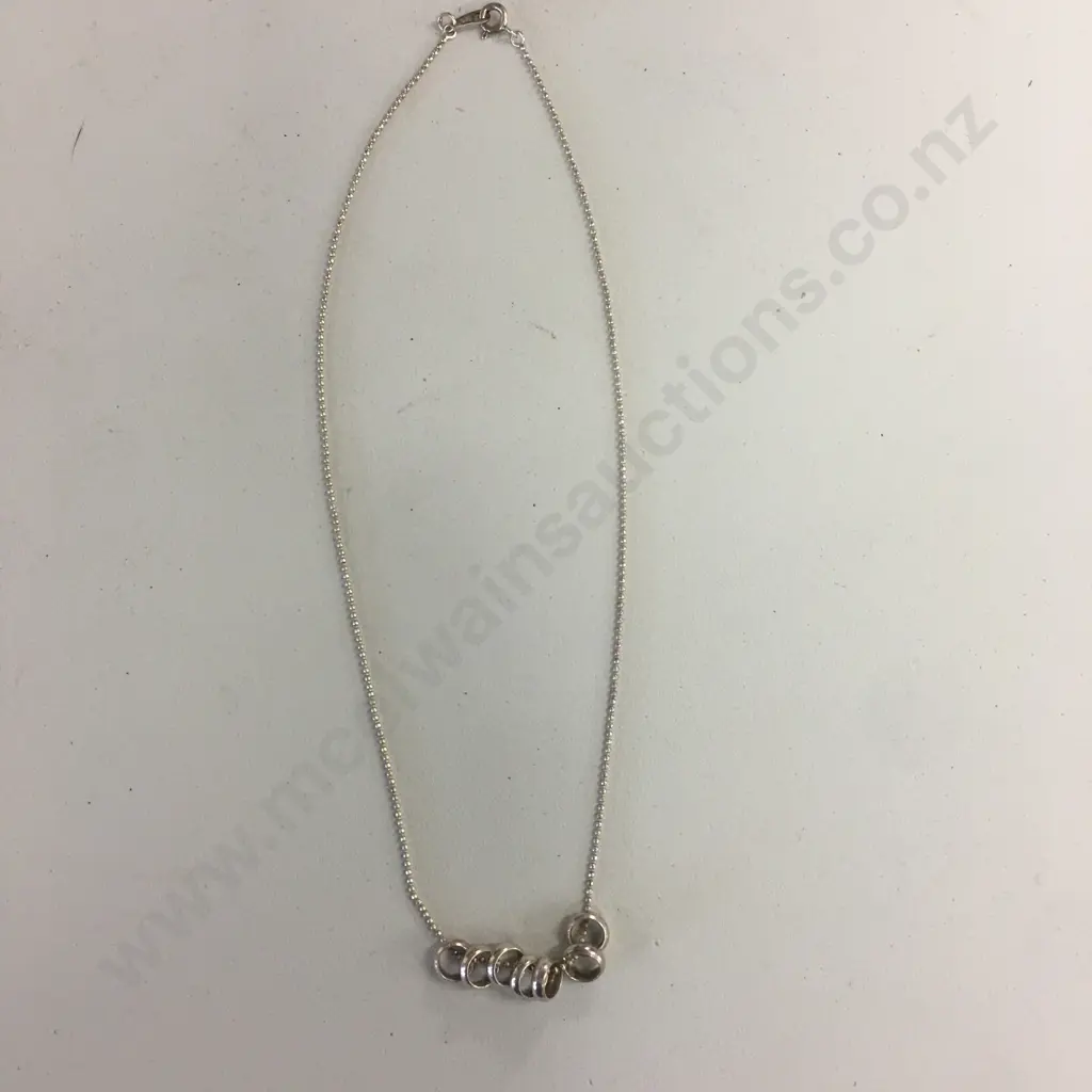 Stamped 925 Necklace With 7 Rings Image 1++