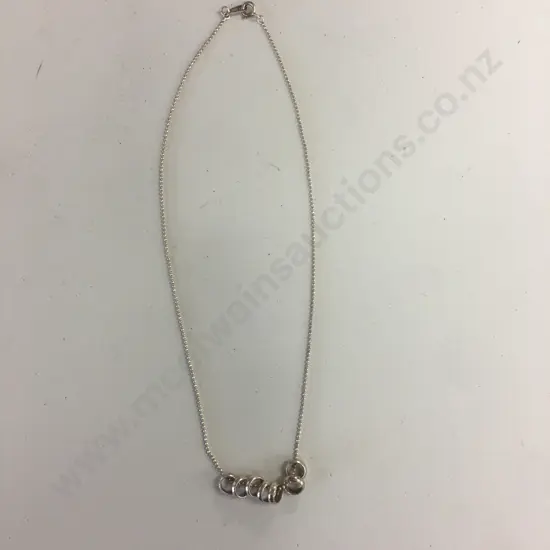 Stamped 925 Necklace With 7 Rings