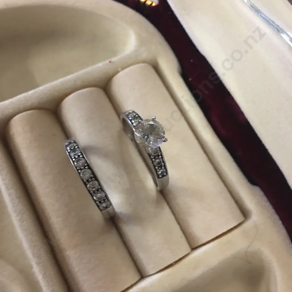 Stamped 925 Rings With Clear Stones  Image 1++