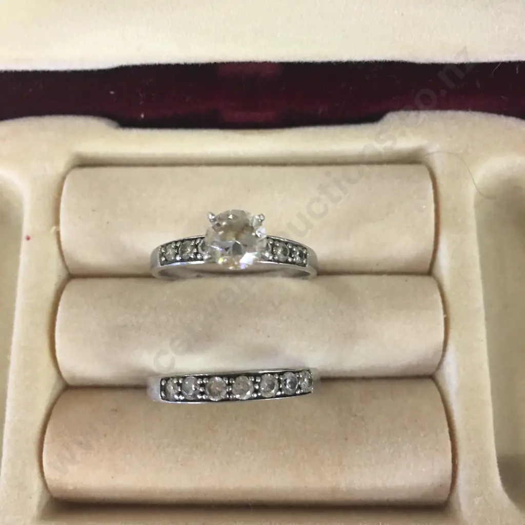 Stamped 925 Rings With Clear Stones  Image 1++