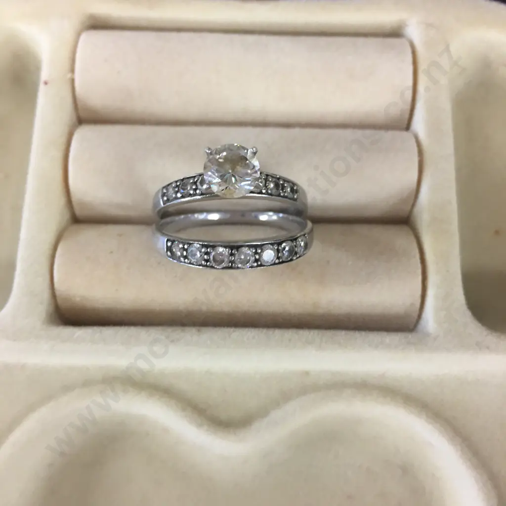 Stamped 925 Rings With Clear Stones  Image 1++