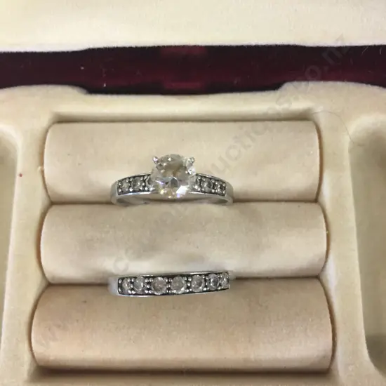 Stamped 925 Rings With Clear Stones 