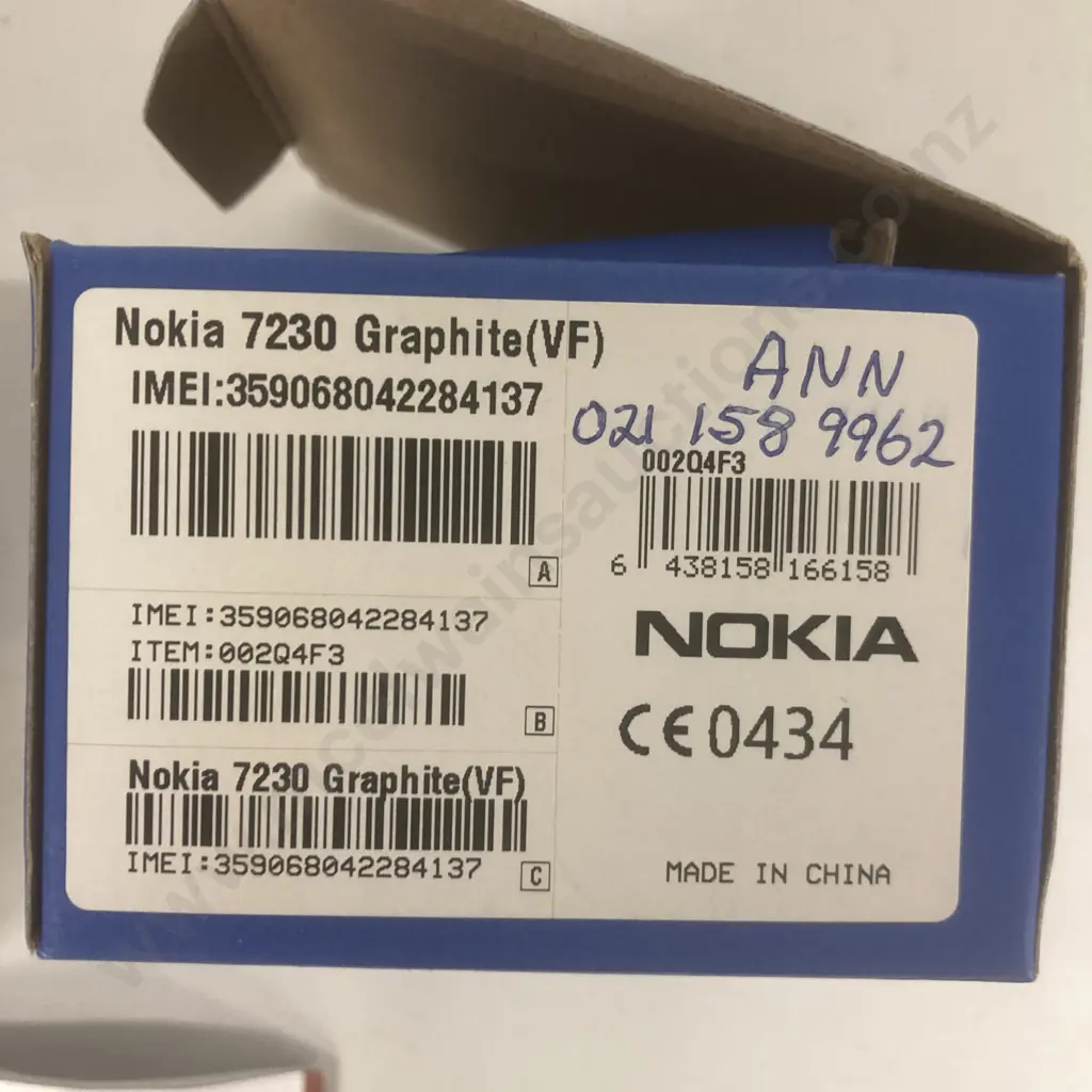 Pair of Nokia 7230 Graphite (VF) Slide Mobile Phones, Chargers, Original Boxes Image 1++