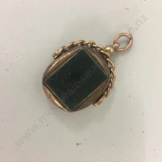 Blood Stone Pendant Stamped TJS 375