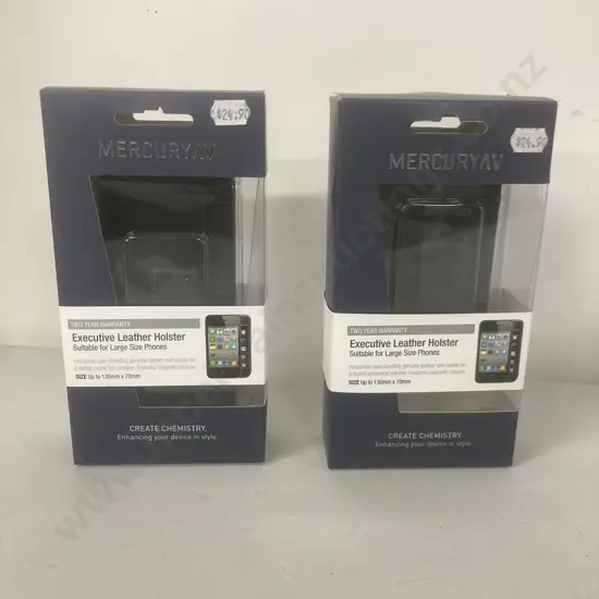 Pair of MercuryAV Executive Leather Holster Suitable for Large Size Phones