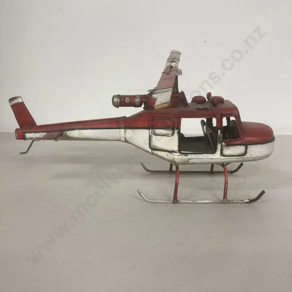 Ornamental Metal Helicopter 16 x 31cm, Rotor 34cm Image 1++