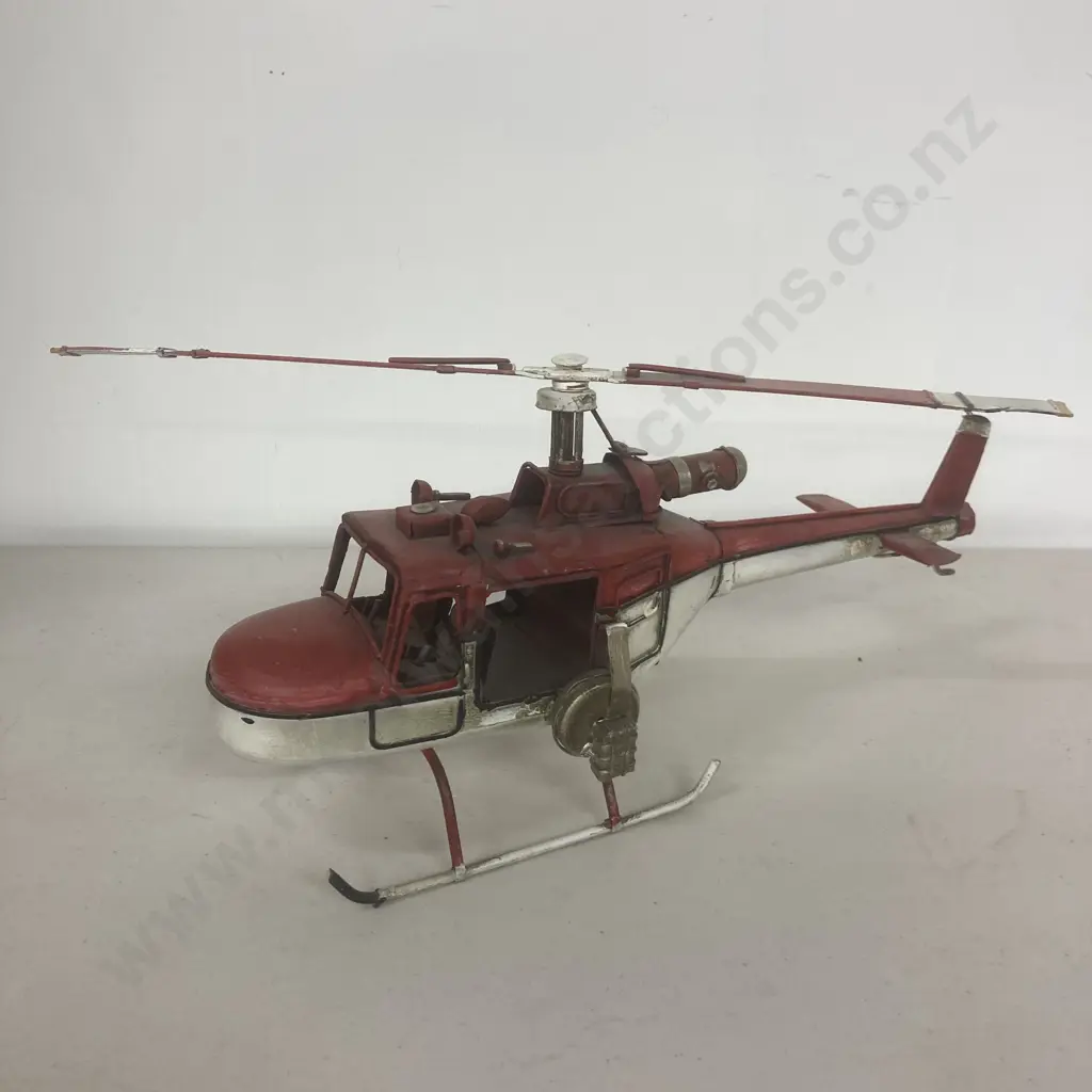 Ornamental Metal Helicopter 16 x 31cm, Rotor 34cm Image 1++
