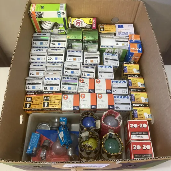 Box Lot Assorted Bulbs