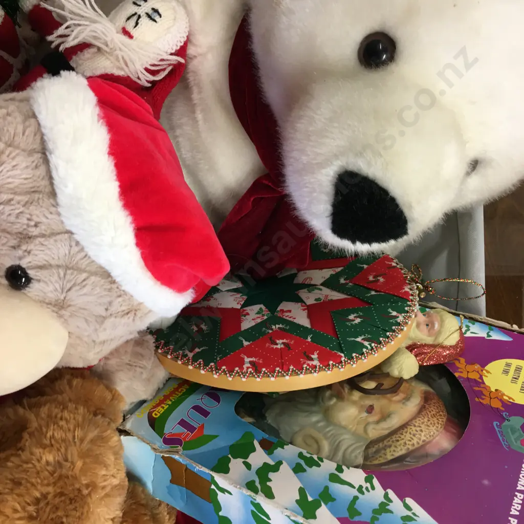 Assorted Christmas Items Including a Santa Bear Image 1++
