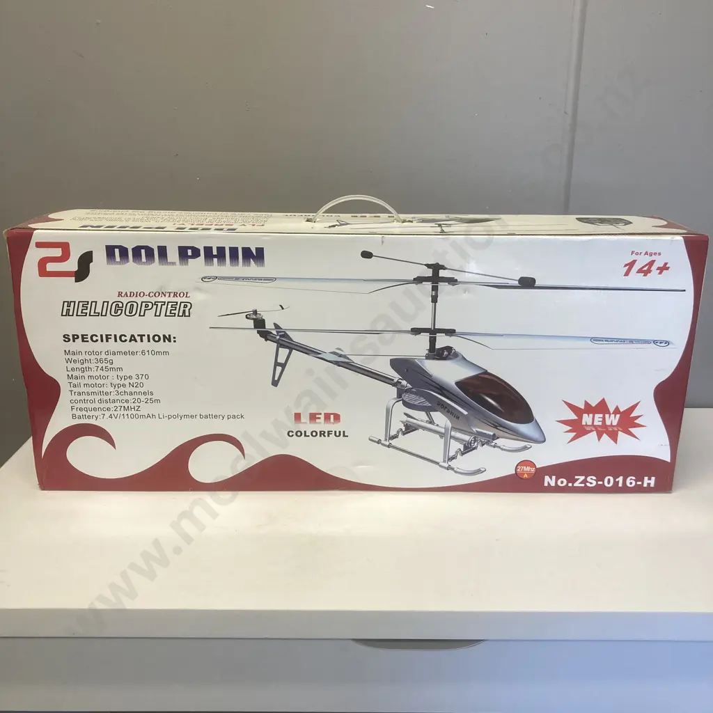 RC Helicopter - Dolphin #ZS-016-H, 27Mhz A, L74.5cm, Rotor 61cm Image 1++