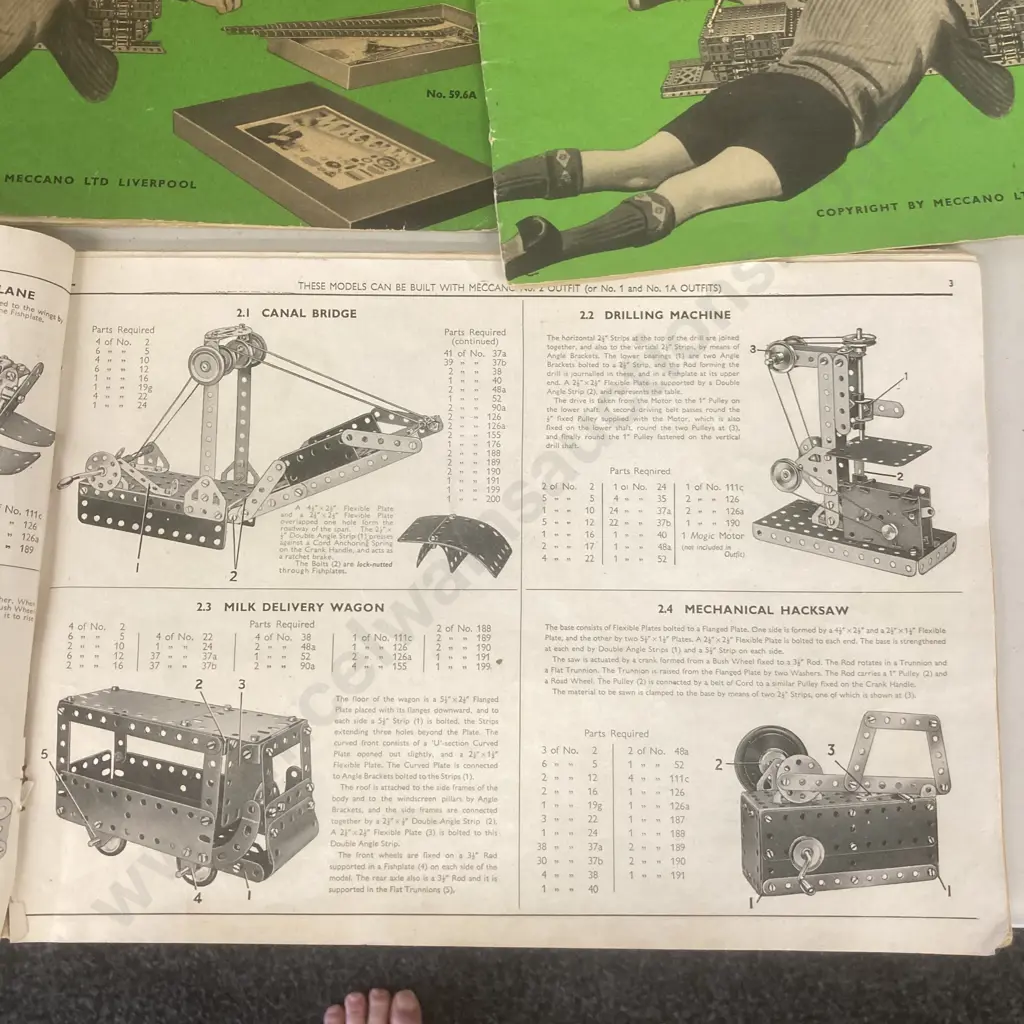 Vintage Meccano With Instructions For Outfit No.5, No.5A, No.6A In Vintage Taniwha Soap Box Image 1++