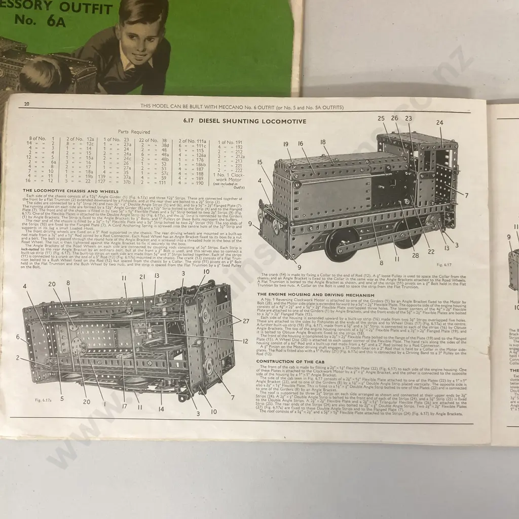 Vintage Meccano With Instructions For Outfit No.5, No.5A, No.6A In Vintage Taniwha Soap Box Image 1++