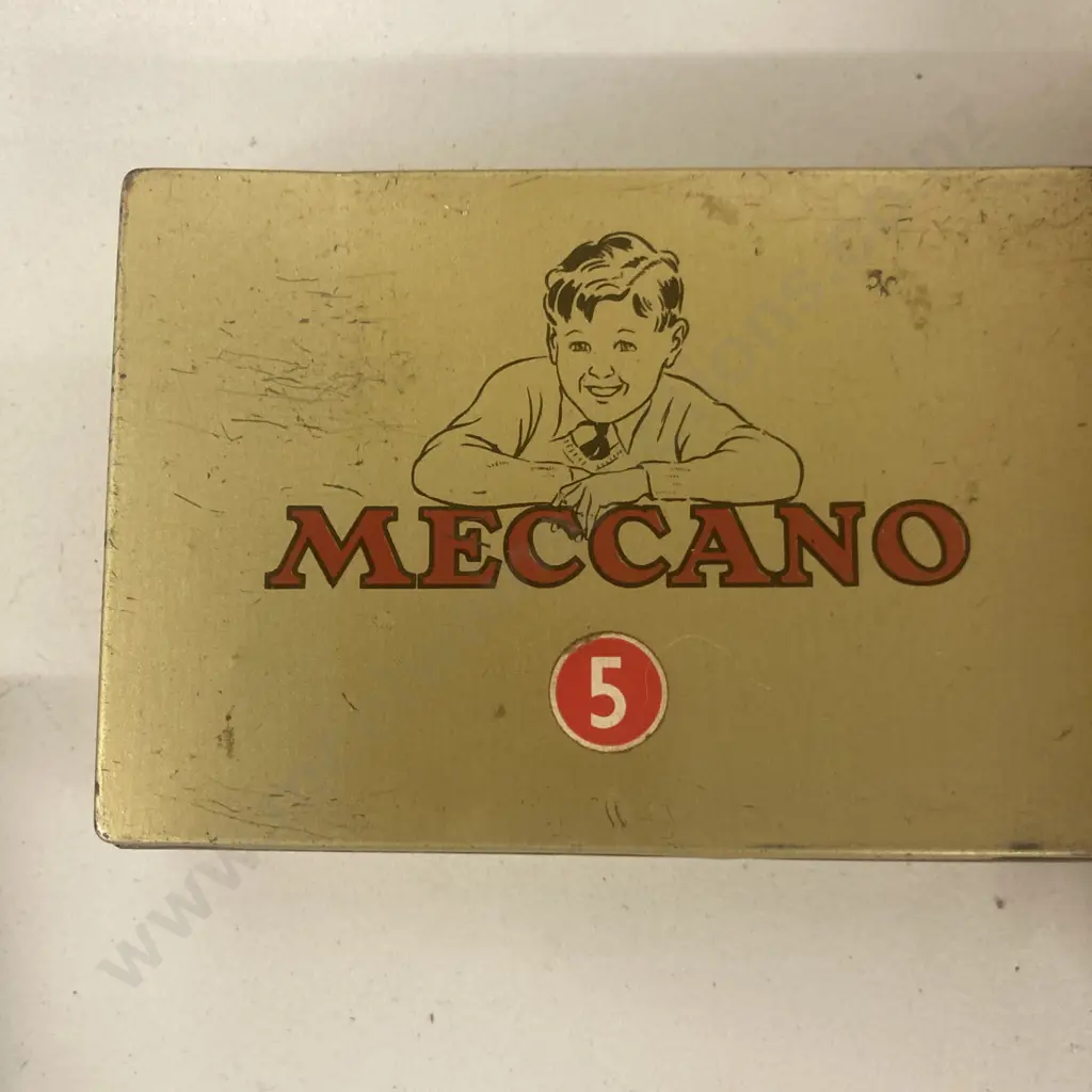 Vintage Meccano With Instructions For Outfit No.5, No.5A, No.6A In Vintage Taniwha Soap Box Image 1++